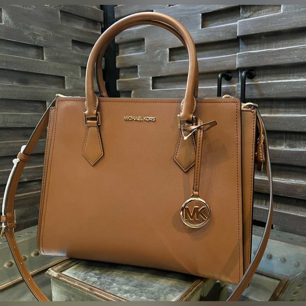 NEW! (w/tags!) Michael Kors Hope Large Leather Satchel Messenger Bag